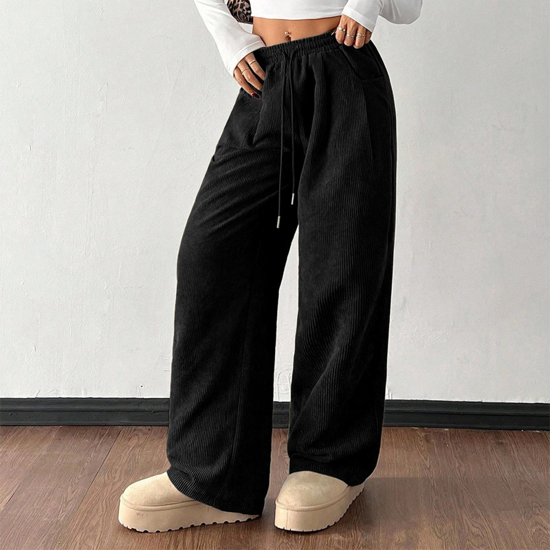 Jillian | Corduroy Wide-Leg Drawstring Pants