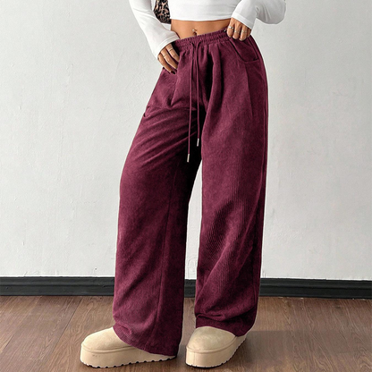 Jillian | Corduroy Wide-Leg Drawstring Pants