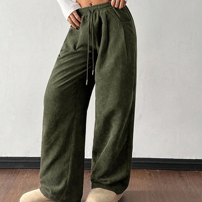 Jillian | Corduroy Wide-Leg Drawstring Pants