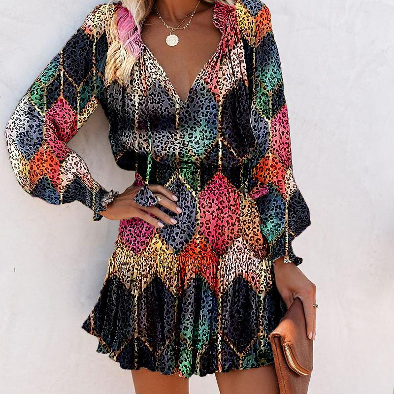 Aurora | Tiered Long-Sleeve Mini Dress