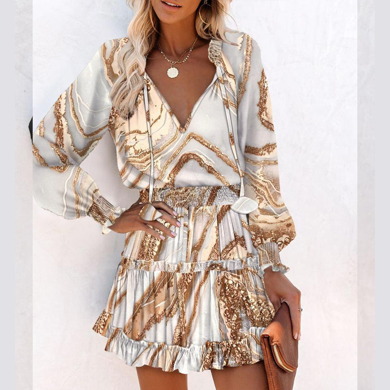 Aurora | Tiered Long-Sleeve Mini Dress