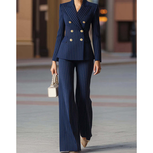 Marianne | Pinstripe Double-Breasted Power Suit
